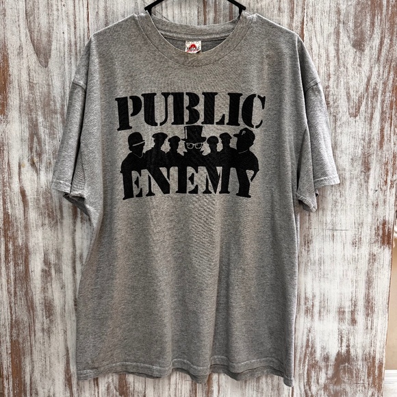 Alstyle Public Enemy XL Mens Gray Short Sleeve T-Shirt - Picture 1 of 5